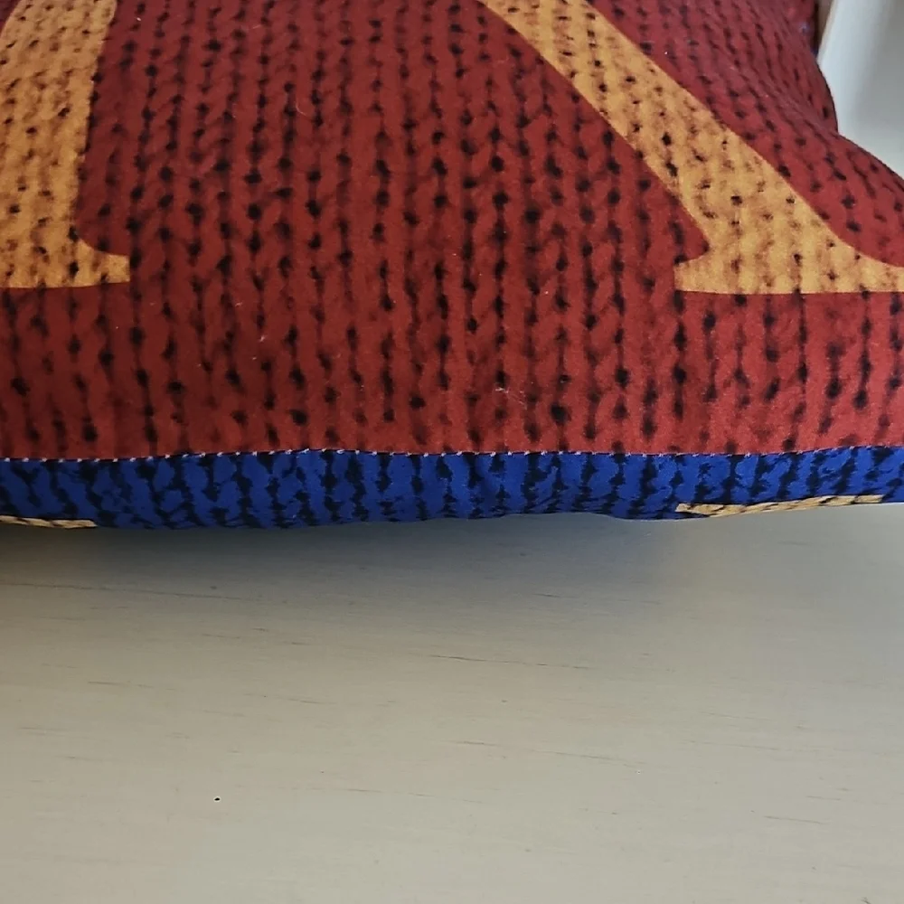 Red and Gold Letter R Monogram Throw Pillow Home Decor